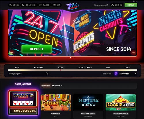 7Bit Casinon verkkosivusto.