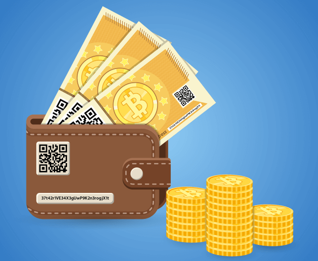 Eksempel på Bitcoin papir tegnebog