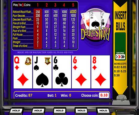 Video Poker Deuces Wild i Betchain Casino anmeldelse side
