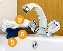 Esimerkki Bitcoin-hanasta toimistomme kylpyhuoneessa.