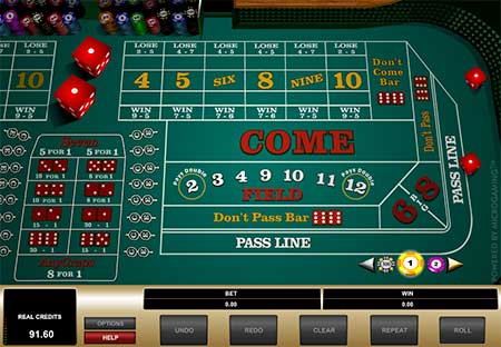 Dette er Vegas craps fra Quickfire. Skærmbillede fra BetChain casino.