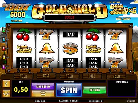 Gold Hold Bitcoin spillemaskine i FortuneJack casino.