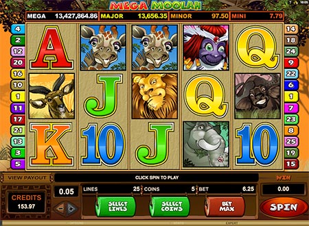 Mega Moolah jackpot Bitcoin spilleautomat, der kan spilles på FortuneJack.