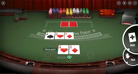 Casino Hold'em bordspokerspil i BitcoinCasino.us