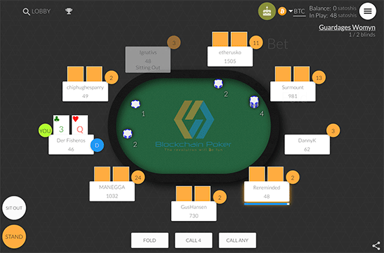 Blockchain.poker-pelipöytä