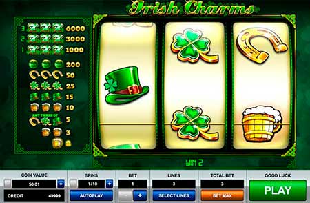 Irish Charms spillemaskine fra Pragmatic Play i FortuneJack casino spilvalg.