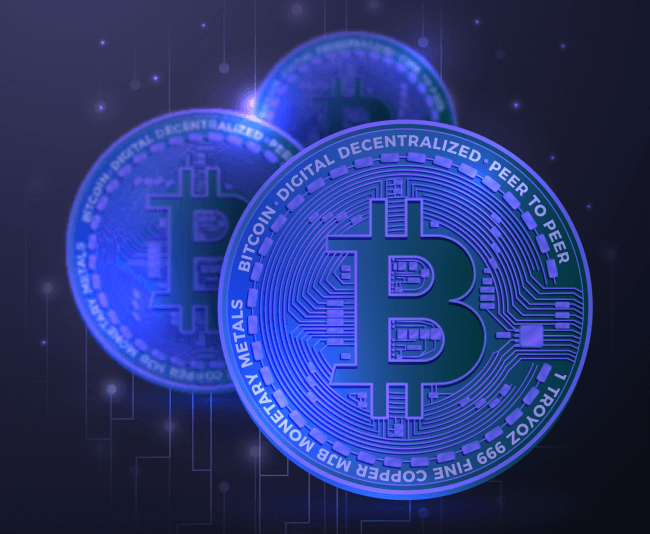 Digital bitcoin illustration