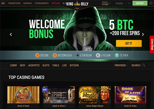 King Billy casino bonus