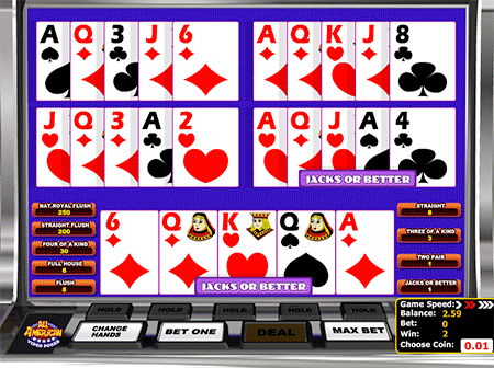 Alt amerikansk Multihand Video Poker-spil er en gammel klassiker!