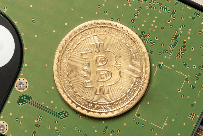 Bitcoin-kryptovaluutta digitaalinen lompakko