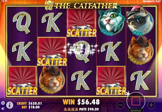 Catfather slot bonusspil.