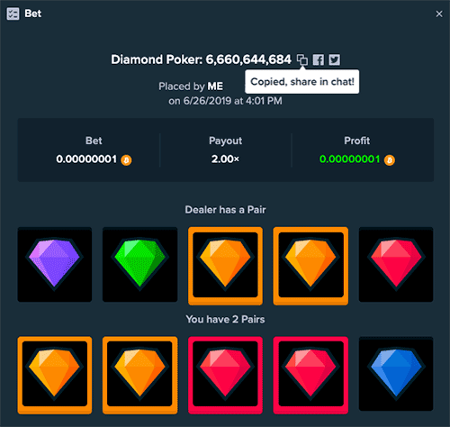 Stake.com diamant poker