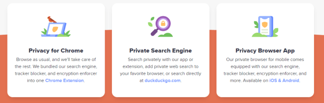 Näyttökuva duckduckgo.com-sivustosta
