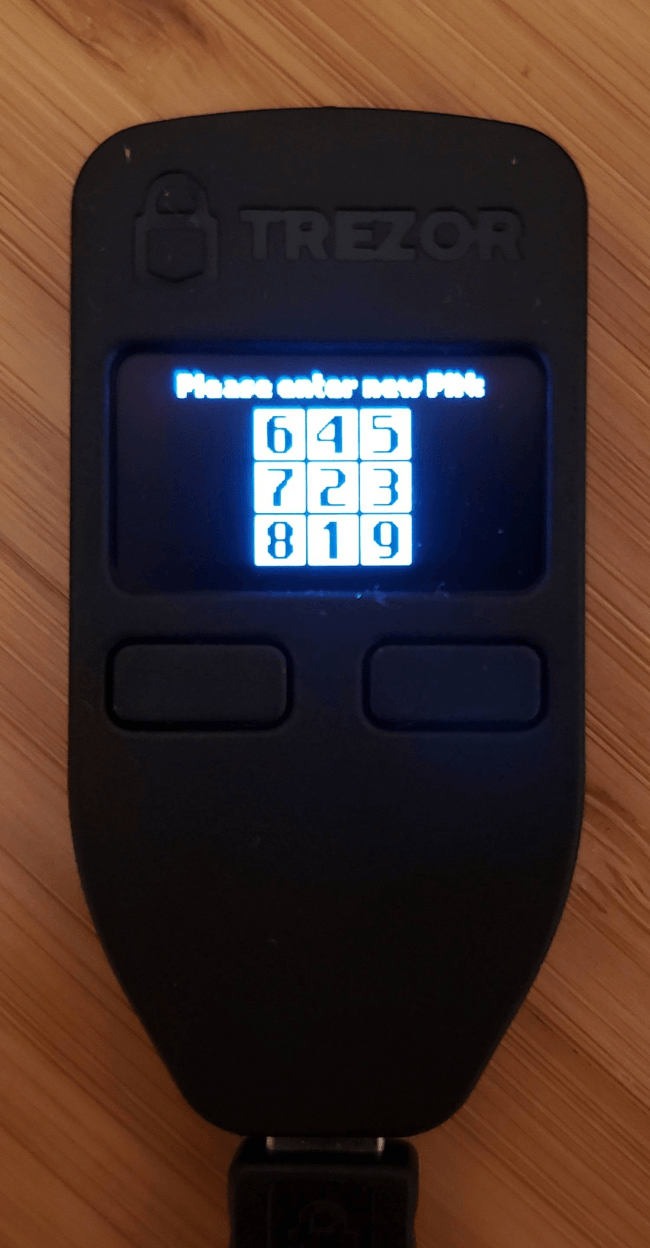 PIN-koodi trezor one -laitteessa