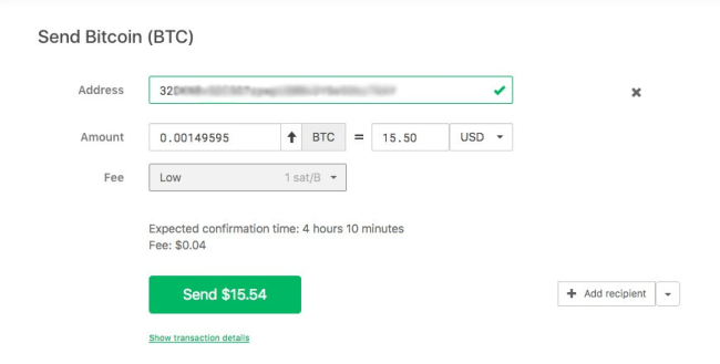 Send bitcoin med trezor one