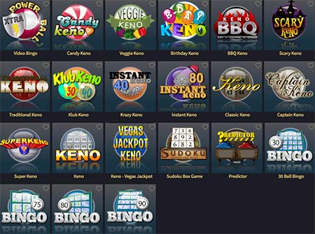 Vegas Crestin erikoisuus on valtava määrä Bingo-, Keno- ja Scratch-pelejä.