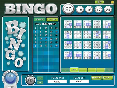 Og her er et af de mange bingo-spil fra Vistagaming.