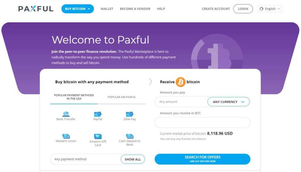 Paxful køb Bitcoin